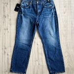 Silver Jeans NWT  Frisco Straight Leg Jeans Sz 30 High Rise Dark Wash Distressed Photo 2