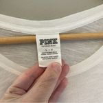 PINK - Victoria's Secret PINK Victoria’s Secret White Black Sequin Bling Short Sleeve T-Shirt Size Large Photo 2