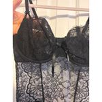 Black Lace Corset Bustier Babydoll Lingerie Top Adjustable Straps Size undefined Photo 7