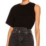 AGOLDE  Della Asymmetric T Shirt in Black Photo 0