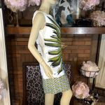 Piazza Sempione GREEN & BLUE "FINE FEATHERS" ITALIAN COTTON SHIFT DRESS (M) Photo 3