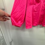 Torrid  5X Hot Pink Satin Button Front Blouse Long Sleeve NWT Plus Size 28 Photo 3