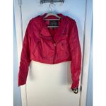 Last Kiss VTG Y2K Moto Jacket Large Pink Faux Leather Punk Festival Bikercore Photo 1