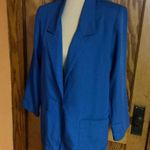 Vtg 90s Bright Blue Blazer Size 10 Photo 5
