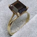 Vintage BADAVICI 10K 10KT Karat Dark Red Emerald Cut Yellow Gold Ring Sz 6.75 Photo 1