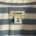 L. L. Bean classic white blue striped organic cotton button down boxy shirt M​​ Size M Photo 2