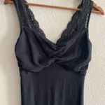 EXPRESS Women Cami Lace Side Ruched Black Bodycon MIDI Dress Y2K Small Photo 1