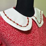 Bonnie Jean Vintage Red Pleated Sundress with Peter Pan Collar and Rose Details Size 14 Photo 6