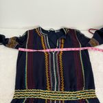 Alice + Olivia  Jolene Embroidered Drop Waist Peasant Navy Blue Dress size 0 Photo 10