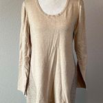 Style & Co  Scoopneck Sequined Long Sleeve Knit Top Beige Size Medium Photo 0