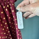 Charming Charlie A Line L Burgundy Wine Gold Polka Dot Deep V Neck Sleeveless Photo 7