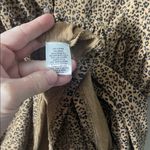 Wonderly  Leopard Print button down babydoll tiered Women's Top black brown plus Photo 4