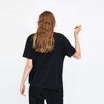 ZARA  TRF Black‎ '1980' Pink fur Crew Neck Tee Shirt Top Short Sleeve Womens Sz S Photo 3