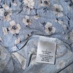 Mi Ami Womens Sleeveless Blouse Size Large Light Blue Floral Babydoll Photo 3