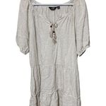 Mlle Gabrielle  Dress Womens XL Tiered Cream Beige Fairy Babydoll Boho Mini Photo 0