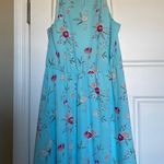 Francesca's Blue/Pink Floral Above Knee Dress Photo 4