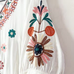 Orange Creek Embroidered Peasant Dress Women's S/M Photo 3