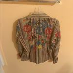 Johnny Was  Corduroy Striped Embroidered Floral Multicolored Blazer Photo 3