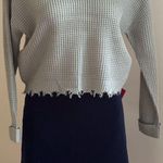 Moon & Madison Sage Waffle knit Frey Trim Cute Sweater Pull Over Sage Green Sz S Photo 1