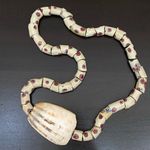 African Venetian Antique Bear Paw Evil Eye Millefiori Glass Trade Beads Necklace Photo 1