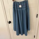 cupio Cupid Smocked Waist Cotton Chambray Skirt. Size Medium. Photo 4