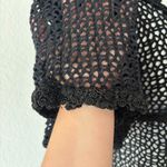 Handmade black crochet abstract heart appliqué coverup Photo 5