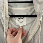 Aerie  Light Gray Oversized 1/2 Zip Pull Over Hooded Sweatshirt Photo 3