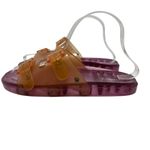 Melissa Wide Slide Sandals Buckle Flat Jelly Rubber Pink Orange Size US 8 Photo 9