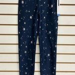 Marika Leggings Silver Foil Night Sky Mixed Moon XS Cell Phone Pocket NWT Flex Blue Photo 0