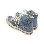 Free People Converse x FP ✪ Chuck 70 Hi Top Floral Embroidery Sneakers ✪ Blue Leather ✪ 8M Photo 5