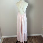 Aerie  Low Back Maxi Dress Pink Soft Cotton Linen Blend Spaghetti Straps Size S Photo 8
