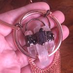 Amethyst Handcrafted copper clear quartz fringe pendant necklace Photo 5