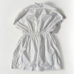 RICK OWENS TECUATL Sail Mini Dress Shirt‎ Coat Snaps Cotton Size S White $1450 Photo 6