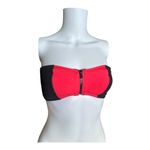Victoria's Secret Victoria’s Secret medium The Zip Surf Bandeau bikini Top pink black Colorblock Photo 5