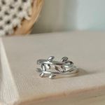 Vintage Wrapping Leaves Silver Ring “Bree” Vine Floral Minimal Classic Simple Jewelry Photo 0