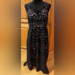 Babaton  Aritzia Braylin Marigold Lace Overlay A-Line Midi‎ Dress Black Size 10 Photo 3