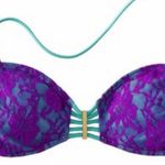Xhilaration Purple Lace Bandeau Bikini Top Photo 2