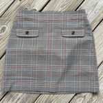 LOFT Outlet Women's Grey Plaid Schoolgirl Preppy Academia Mini Skirt Size 2P Gray Photo 0