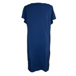 Amanda Uprichard M 100% Liquid Silk Shift Dress Blue Career Office Made In USA Photo 7