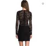 Parker  Black Dress with Lace Sleeves Photo 1