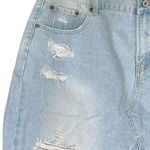 Umgee NWT  Distressed High Waisted Denim Skirt Light Wash SZ-1XL Photo 3