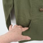 Roz & Ali Military Style Utility Jacket Womens Olive Green Navy Anchor Nautical Size XL Photo 2