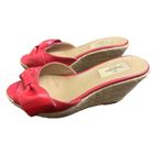 Valentino Garavani Valentino Mena Bow Hot Pink Patent Leather Wedge Espadrille Slide Sandal sz 38 ( Photo 2