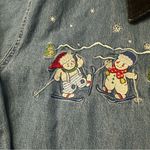 Vintage women’s nutcracker plus size 24w denim christmas button up Blue Photo 7