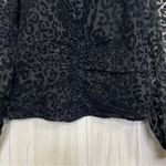 ZARA  Organza Velvet Animal Print Puff Sleeve Top size M Medium Photo 6