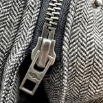 Roots  Wool Jacket Herringbone Waterproof Mid Length Hooded Full Zip Gray Medium Photo 2