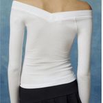 BDG Urban Outfitters  Shannen Off The Shoulder Long Sleeve White size Small Photo 2