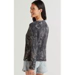 Chaser  Shirt Womens X Small‎ Gray Camo Vintage Rib V Neck Top Snap Detail Photo 2