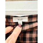 ALC Frank A.L.C. Orly Ruched Checked Crepe Midi Skirt Black/Brandy Brown Women's Size 2 Photo 4