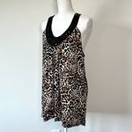 90s beaded leopard top or dress Brown Size L Photo 1